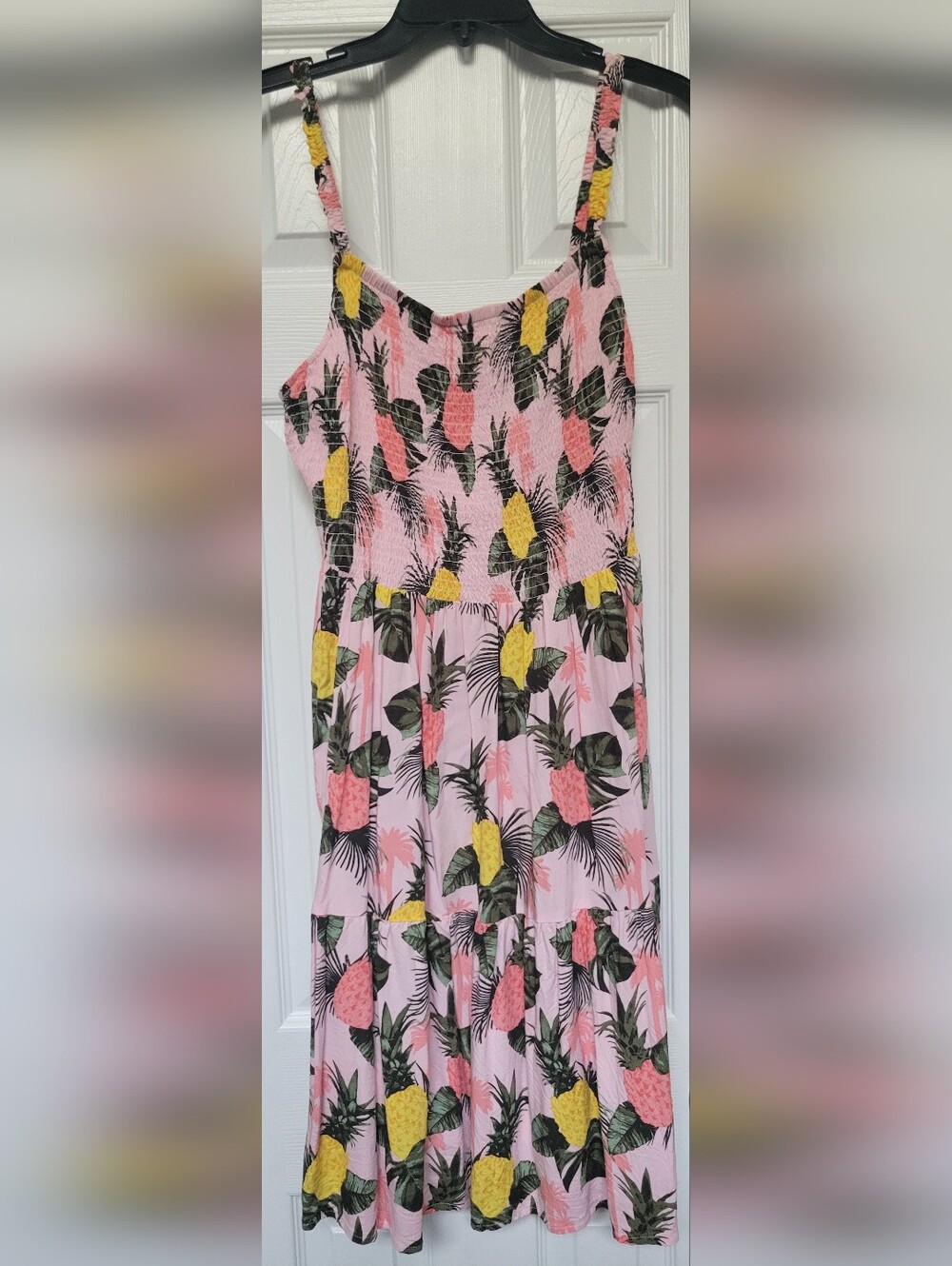 Family Matching Tropical Pineapple Midi Dress & Men's Dress Shirt (Set)